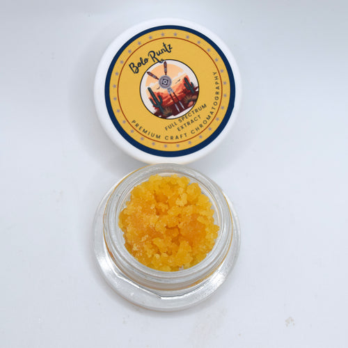 Bolo Runtz THCa Live Resin featuring a candy-forward tropical fruit, berry, citrus, cream, and gas profile.