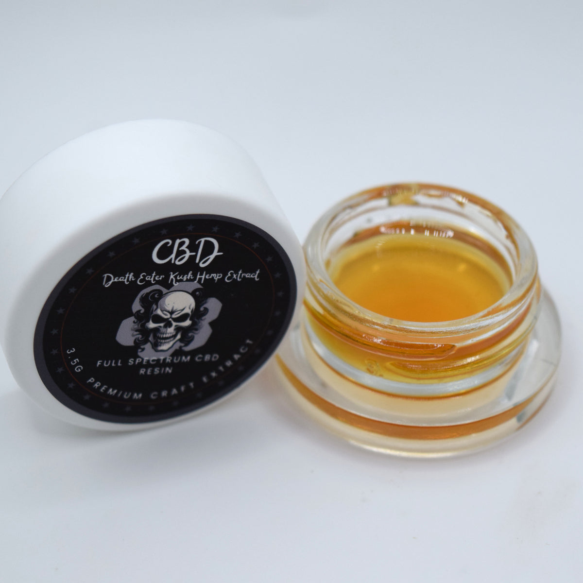Death Eater Kush craft CBD full spectrum extract with a terpene-rich HTFSE-style resin profile and high CBDA cannabinoid content.