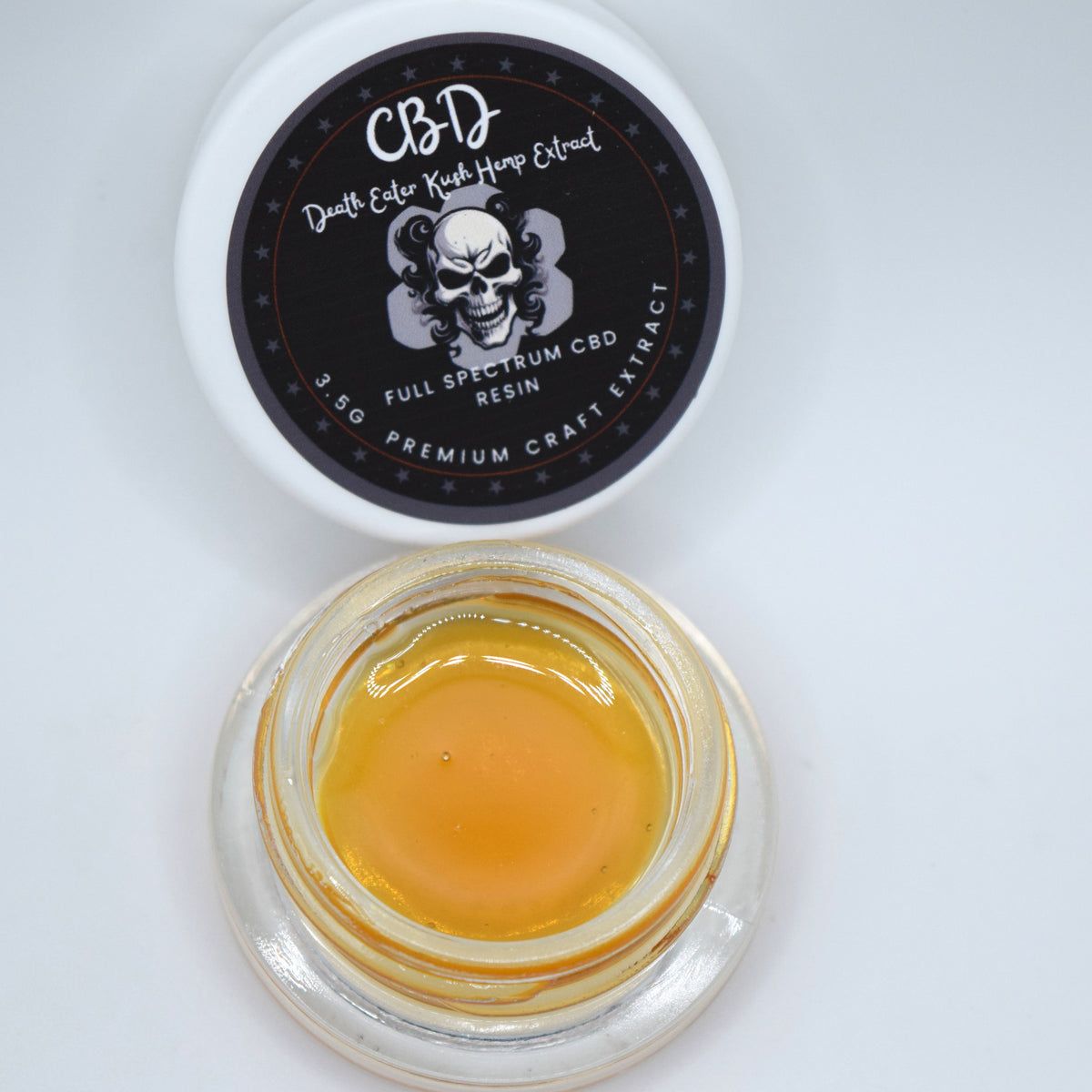 Death Eater Kush craft CBD full spectrum extract with a terpene-rich HTFSE-style resin profile and high CBDA cannabinoid content.