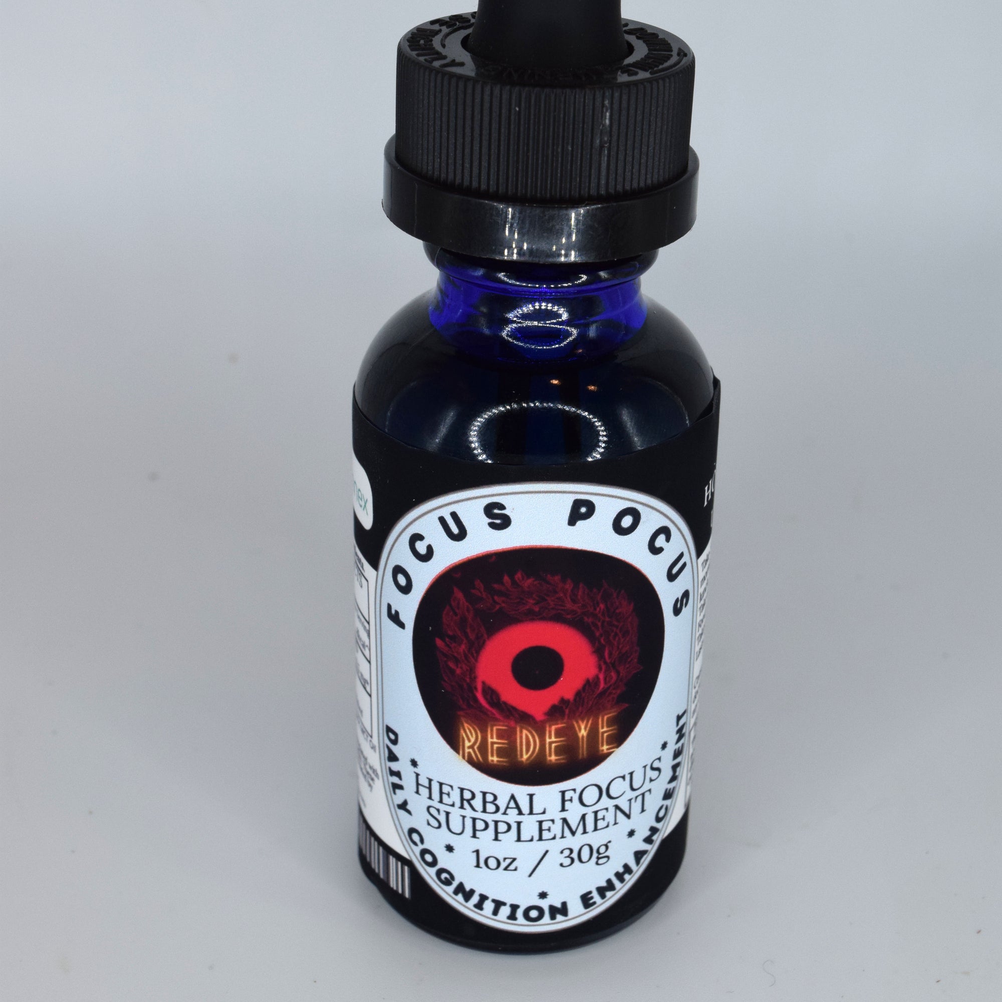 Red Eye 1 oz THCV tinctures with organic coconut MCT oil, sunflower lecithin, and functional THCV, CBG, and CBC cannabinoid blends.