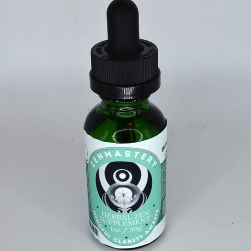 Mood Mastery and Zen Mastery 1 oz relaxation tinctures with CBG, CBC, CBDV, organic coconut MCT oil, and sunflower lecithin.