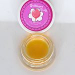 Amber Bubblegum Runtz THCa HTFSE sauce with visible terpene layers and glossy texture, labeled “Bubblegum Runtz HTFSE.”