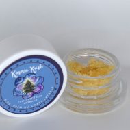Kosmic Kush THCa live resin FSE showing caviar sugar texture with terpene-rich crystalline sauce.