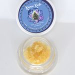 Kosmic Kush THCa live resin FSE showing caviar sugar texture with terpene-rich crystalline sauce.