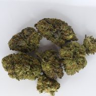 Sweetberry THCa deps flower showing green buds with light berry aroma and moderate trichome coverage.