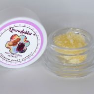 Uncrustablez THCa sand full spectrum extract showing terpene sauce with visible crystalline THCa granules.