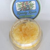 Bulk THCa live resin full spectrum extract showing large quantity of terpene-rich sauce or sugar in container.