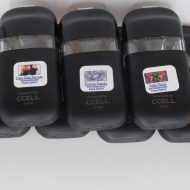 Mystic Smoke 2g Pure Resin THCa disposable cartridge with golden full spectrum resin oil and CCell hardware.