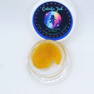 Galactic Jack THCa live resin with golden terpene-rich extract and bright citrus grapefruit aroma profile.