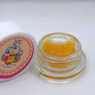 LFG live THCa sugar showing golden crystals with terpene-rich sauce and citrus dessert aroma profile.